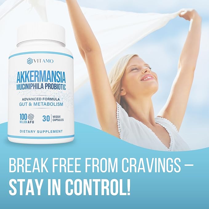 Akkermansia Probiotic & Berberine GLP-1 Support Supplement – 100 Million AFU Probiotic for Gut Health & Metabolic Balance with Green Tea, Acacia Fiber & Enzymes – 30 Capsules