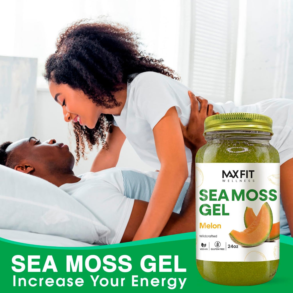 Sea Moss Gel Melon Wild-Harvested 24oz Wildсrafted Gold Sea Moss Gel from Saint Lucia | 92 Vitamins and Minerals | Vegan Superfood
