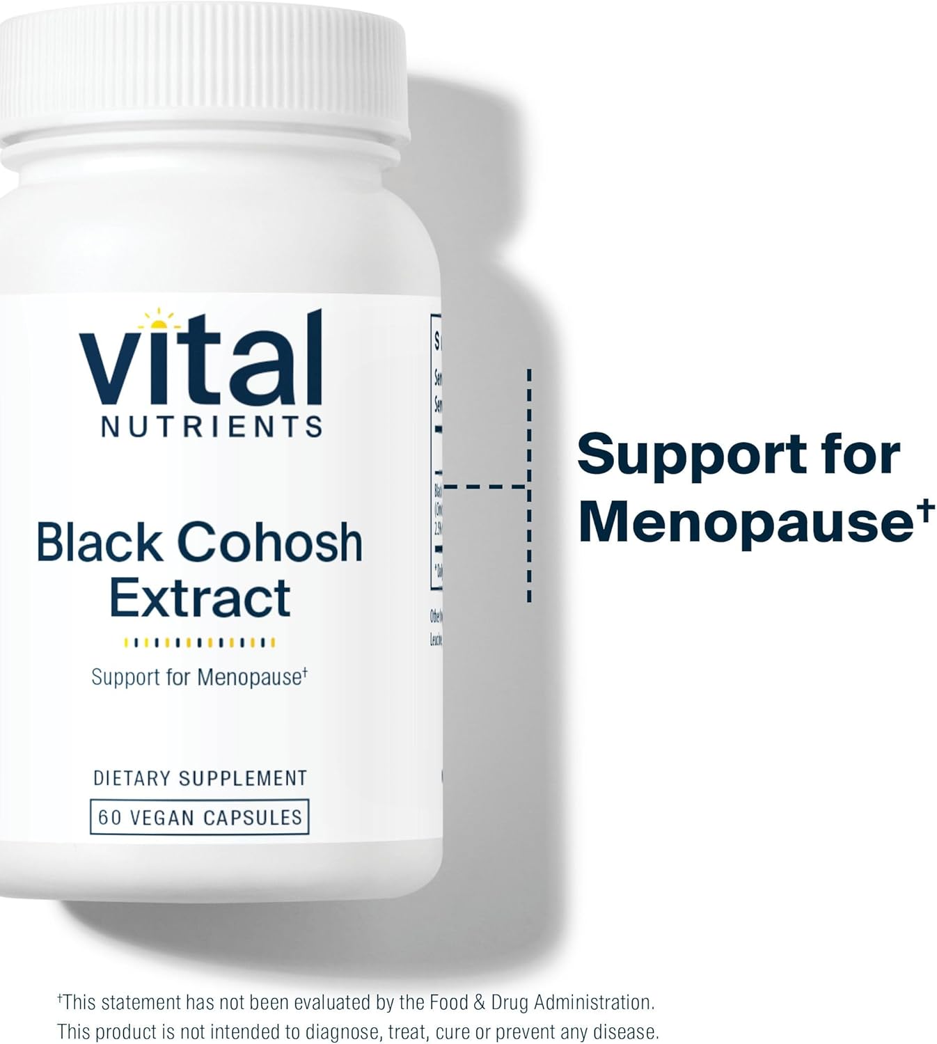 Vital Nutrients Black Cohosh Extract 250mg| Vegan Supplement for Women’s Menopause, Hormonal Balance and PMS Support* | Gluten, Dairy and Soy Free | Non-GMO | 60 Capsules