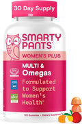 SmartyPants Women's Multivitamin Gummies - Improved Formula: Omega 3 (DHA/EPA), Methylfolate, CoQ10, Vitamin D3, C, Vitamin B12, B6, A, K & Zinc, Inositol, Gluten Free, 120 Count (40 Day Supply)