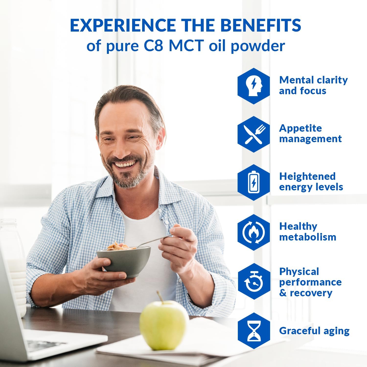 BioTrust Keto Elevate – C8 MCT Oil Powder – Ketogenic MCT Coffee Creamer, Keto Coffee Creamer – Clean Energy, Mental Focus & Clarity – 100% Caprylic Acid MCT Powder, Non-GMO (Unflavored, 20 Servings)