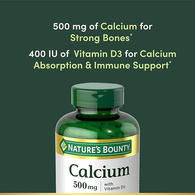 Nature's Bounty Calcium Plus 400 IU Vitamin D3, Immune Support & Bone Health, 300 Tablets (Pack of 3)