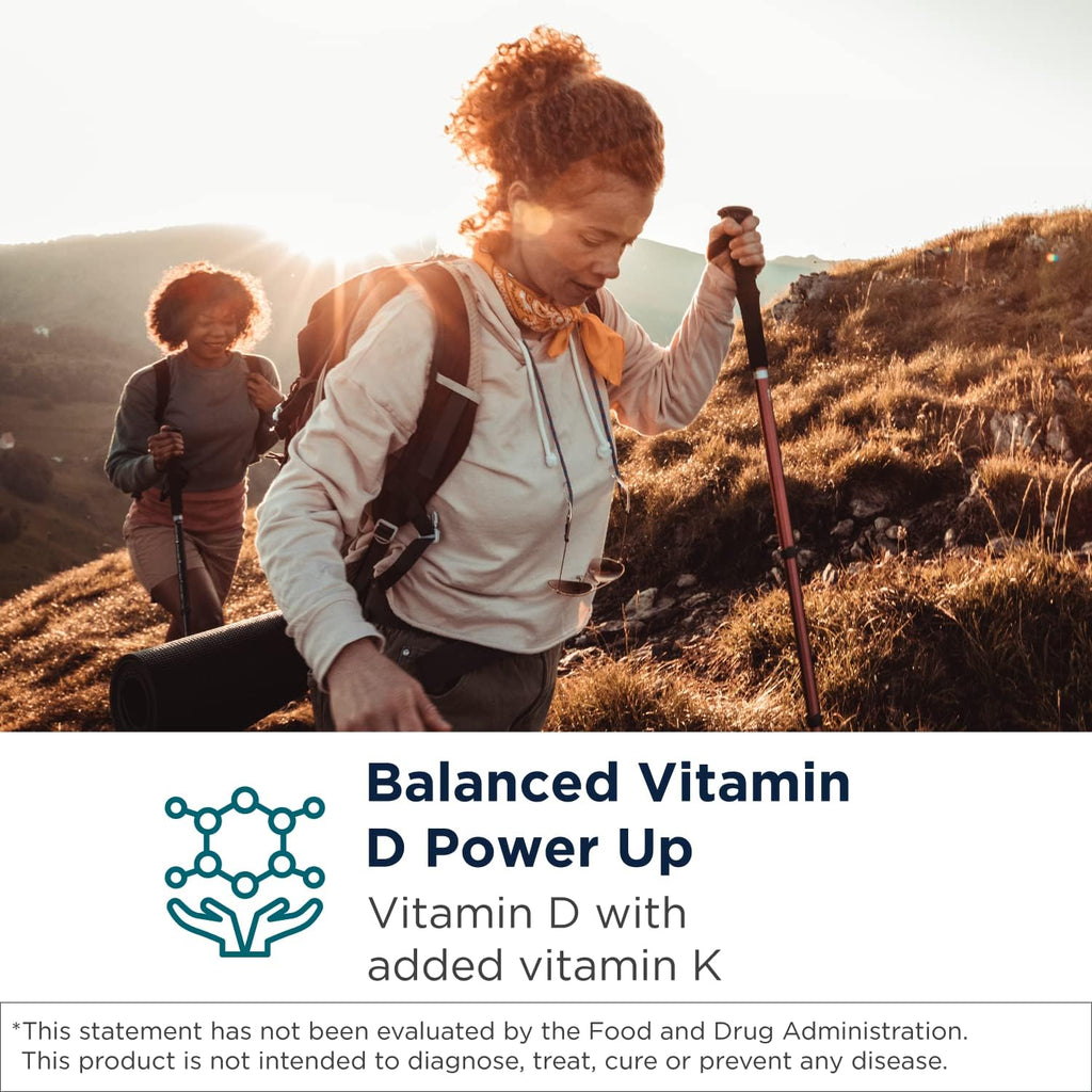 Designs for Health Vitamin D Synergy - 2000 IU Vitamin D with K Supplement - Supports Healthy Moods, Bone Health + Immune Health for Adults - VIT D3 + Vitamin K - Gluten Free + Non-GMO (120 Capsules)
