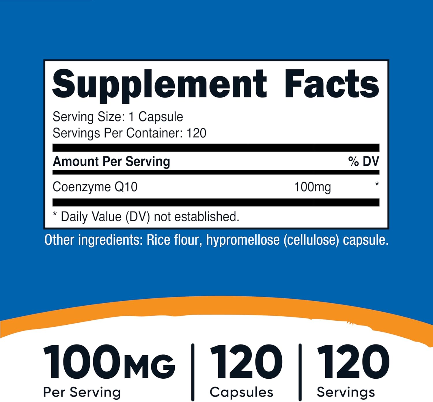 Nutricost CoQ10 100mg, 120 Vegetarian Capsules, 120 Servings - High Absorption, Vegetarian, Non-GMO, Coenzyme Q10