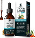 Shilajit Liquid Drops with Sea Moss, Ashwagandha, Maca, Fulvic Acid, Trace Minerals, 12-in-1 Liquid Vitamins Supplement for Men and Women, Energy, Antioxidant, Immune Support, 1 FL Oz