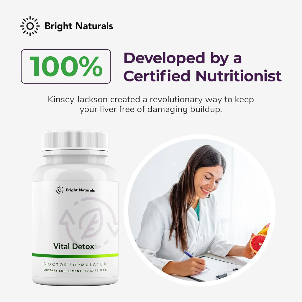 Vital Detox Liver Supplement - First Enzyme-Focused Liver Health Formula - Contains NAC with Milk Thistle, Sulforaphane, and More, 90 Servings