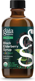 Gaia Herbs GaiaKids Black Elderberry Syrup - Delicious Immune Support Supplement for Kids - with Organic Black Elderberries and Honey - USDA Certified - 3 Fl Oz