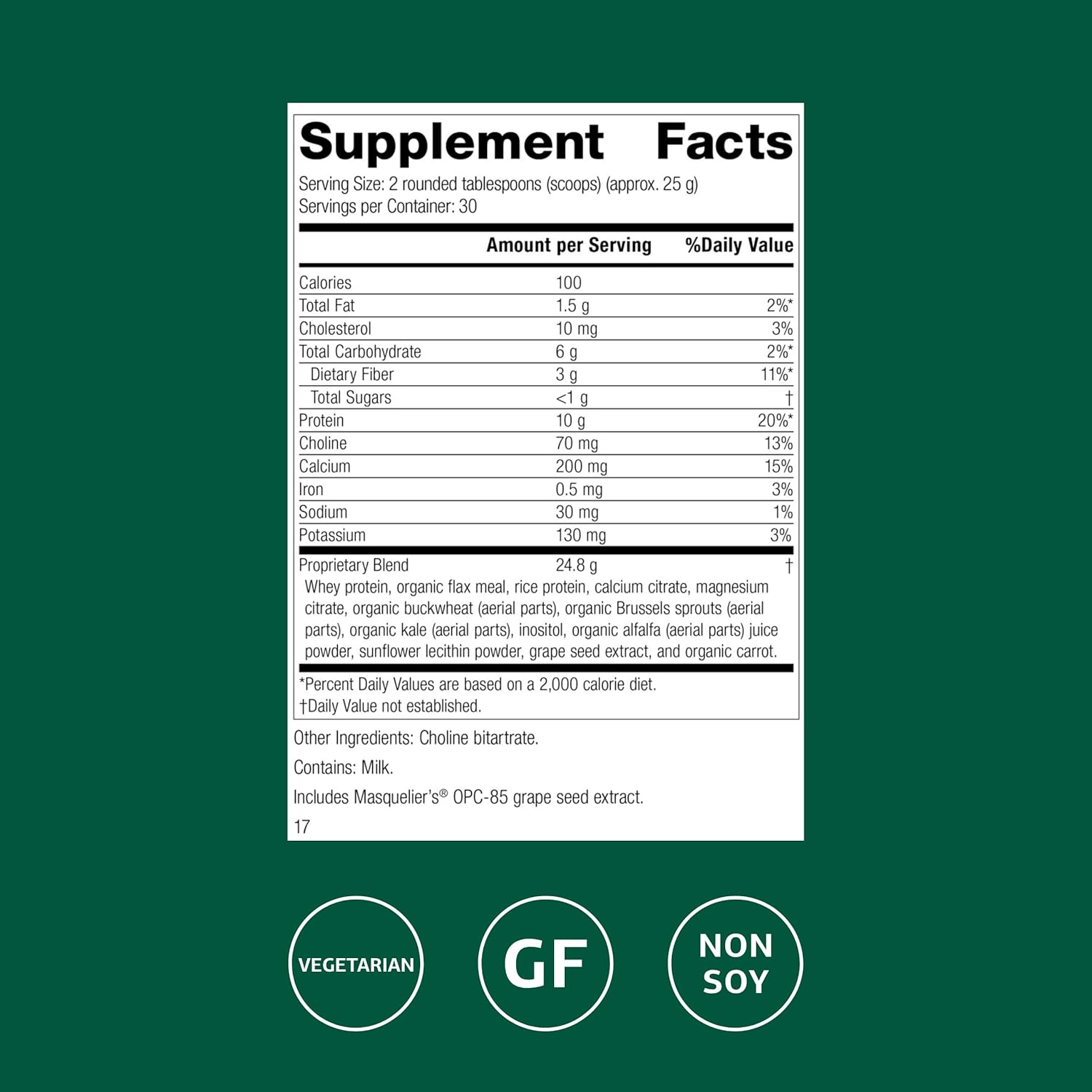 Standard Process SP Complete - Powder Supplement to Aid Muscle Growth & Repair - Immune Health Support with Brussels Sprouts & Calcium - Whole Food-Based Protein Powder Formula - 28 oz, 30 Servings