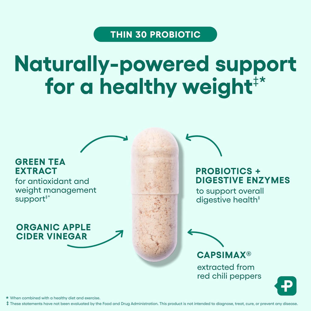 Physician's CHOICE Probiotics for Weight Management & Bloating - 6 Probiotic Strains - Prebiotics - Key ingredient Cayenne - Supports Gut Health - Weight Management for Women & Men - Green Tea - 60 CT