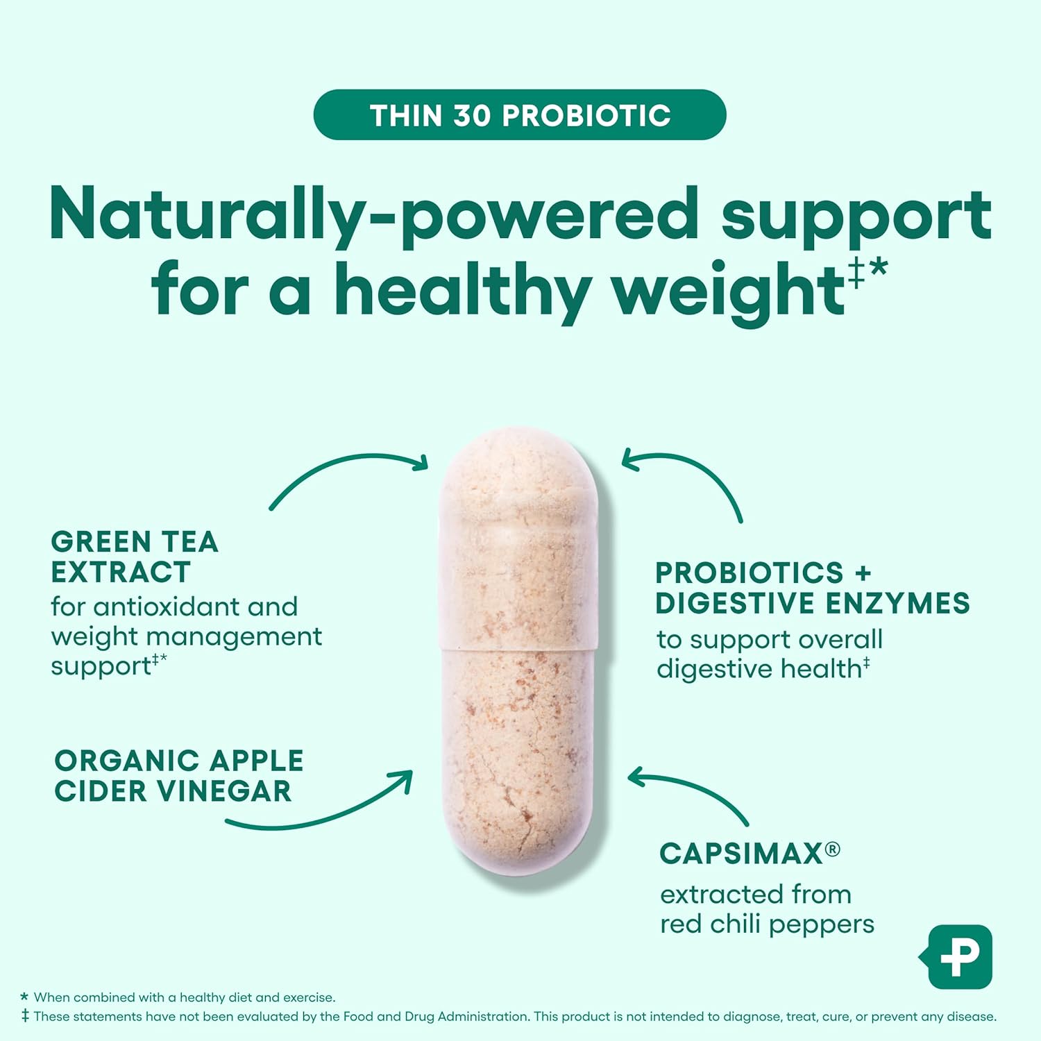 Physician's CHOICE Probiotics for Weight Management & Bloating - 6 Probiotic Strains - Prebiotics - Key ingredient Cayenne - Supports Gut Health - Weight Management for Women & Men - Green Tea - 60 CT