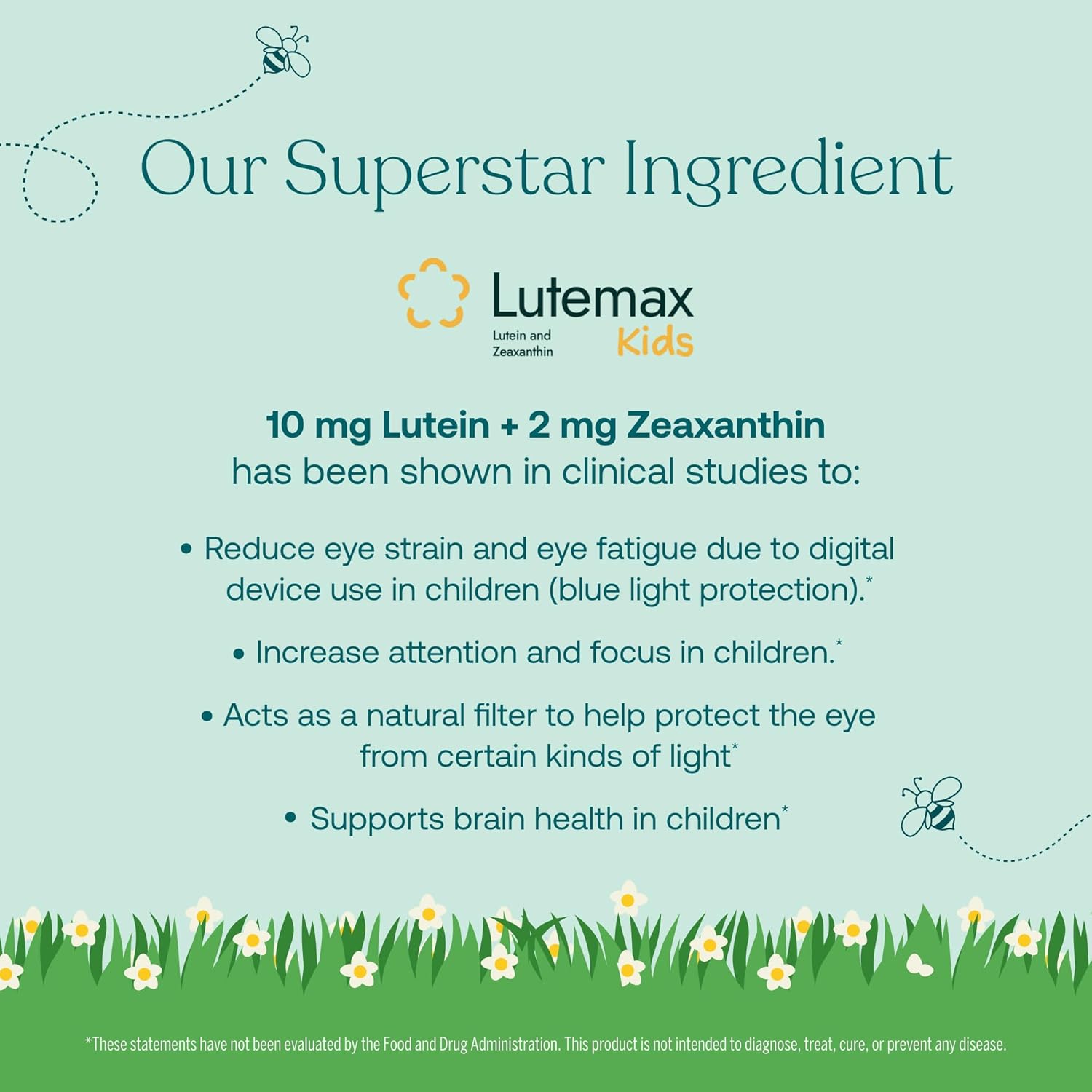 True Grace True Littles Daily Kids Multi - 60 Pectin Gummies - - Clinically Studied Lutemax Kids Lutein & Vitamin D3 + K2 - Allergen Free & Vegan - 60 Servings