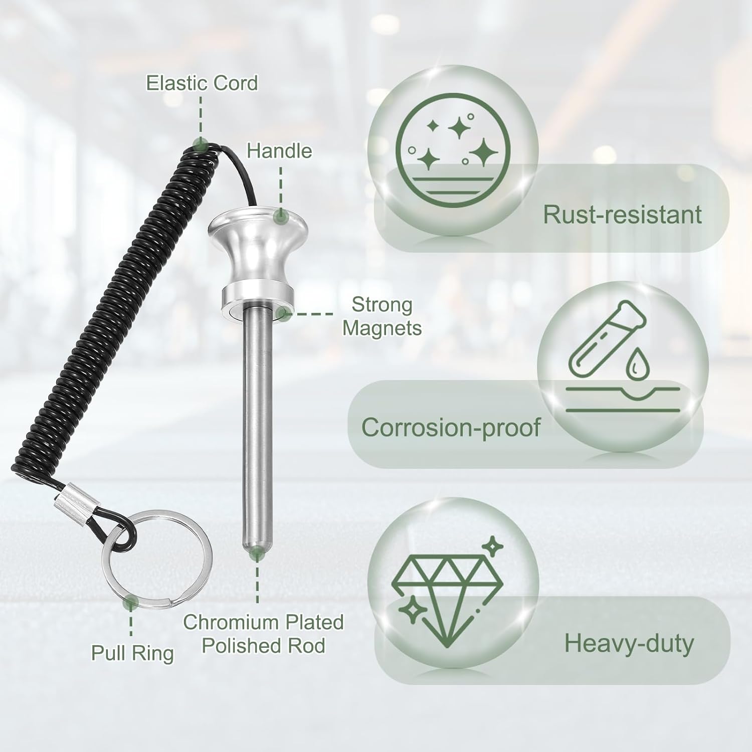 Weight Stack Pin, Weight Gym Pin Strength Training Equipment Replacement with Pull Rope for Home Gym Club