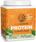 Clean Vegan Protein Powder Unflavored | Organic Protein Powder Plant Based Formula with 5 Superfood Blend Sprouted & Fermented | Non-GMO Low Carb Soy Dairy & Gluten Free (Unflavored, 15 Servings)