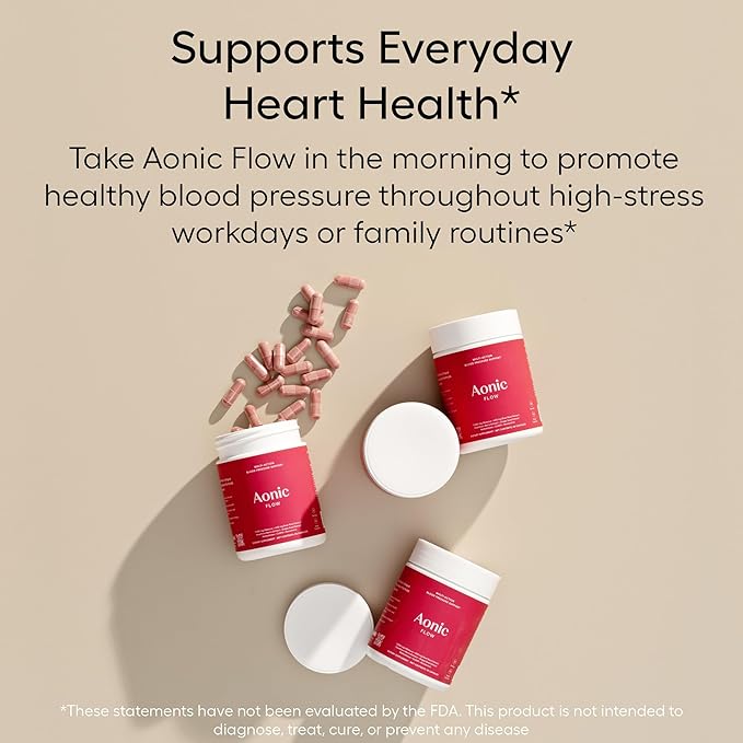 AONIC Flow | Healthy Blood Pressure Support | Multi-Action Formula with 1gr Hibiscus, 400mg Beet Root Extract (100mg Nitrates) CoQ10, Resveratrol & Hawthorn, Non-GMO & Vegan (90 Capsules)