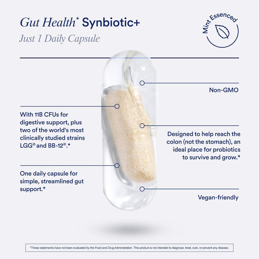Ritual Synbiotic+ Probiotic, Prebiotic, Postbiotic, 3-in-1 Supplement for Gut Health and Digestive Support, Regularity, Bloat, Immune, Vegan Delayed-Released Daily Capsule, Women and Men, 30 Day