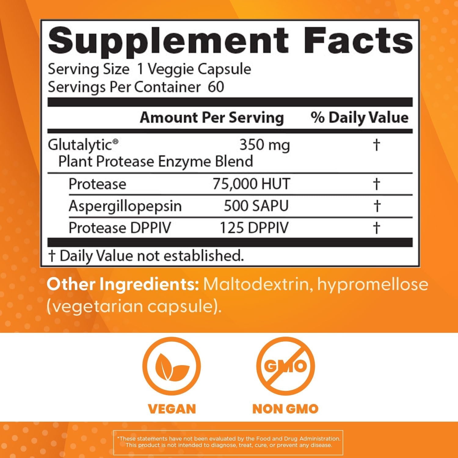 Doctor's Best Gluten Rescue with Glutalytic, Non-GMO, Vegan, 60 Count (Pack of 1)