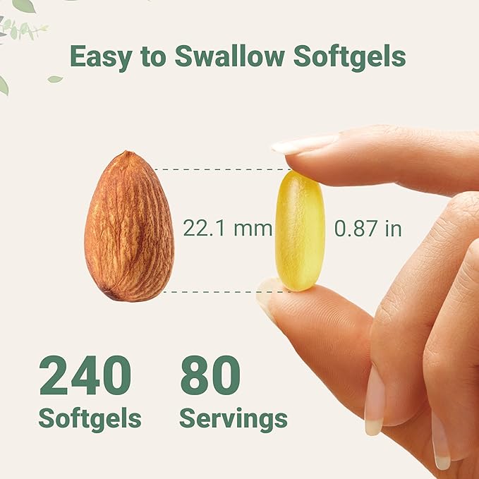 Micro Ingredients Triple Strength Omega 3 Fish Oil Supplements 4,200mg Per Serving, 240 Softgels – Lemon Flavored – Burpless | EPA 1,200mg + DHA 900mg | Deep Sea Fish