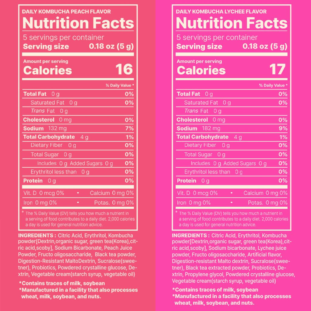 KAYFOOD-Kombucha-Peach-Garden-Daily Zero Sugar, Diet, Gut Healthy Sparkling Beverage, Fermented Korean Drinks for Iced, Hot, Workout Tea (10ST) (10ST, Lychee&peach)