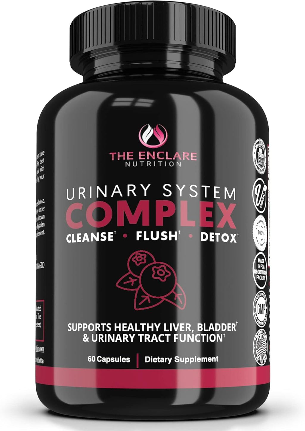 THE ENCLARE NUTRITION D Mannose with Cranberry Pills, Urinary Tract Health UTI Support, Kidney, Bladder, Liver Cleanse, Detox. D-mannose 1000mg Capsules, Cranberry Juice Powder, Dandelion & Hibiscus