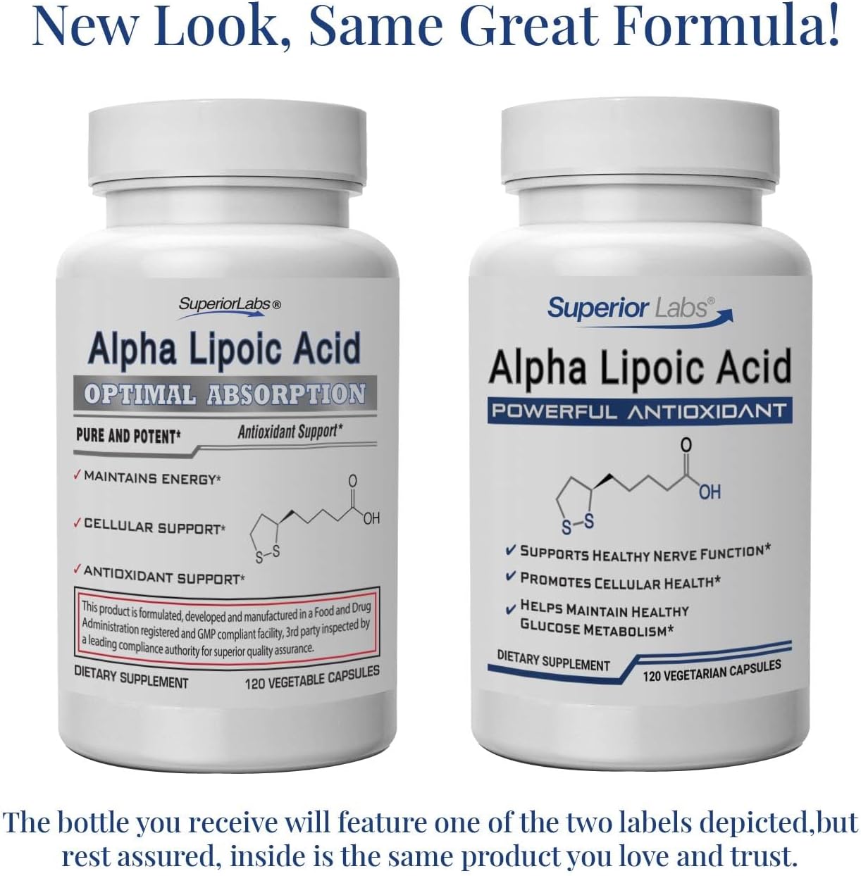 Superior Labs Alpha Lipoic Acid 600 mg Capsules, Pure Non-GMO ALA, High Absorption, Nerve Support, Healthy Circulation and Nerve Response, Healthy Aging Antioxidant, 120 Veg Caps, 4-Month Supply