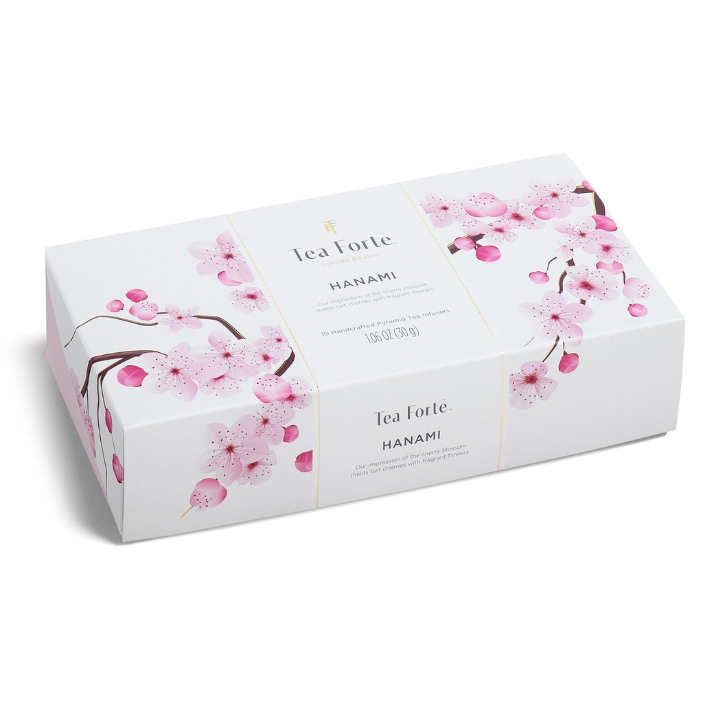 Tea Forte Cherry Blossom Organic Green Tea, Petite Presentation Box Tea Gift Set Sampler with 10 Handcrafted Pyramid Tea Infusers