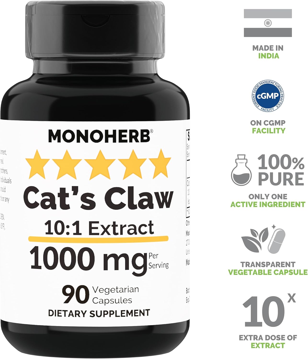Cat’s Claw Extract 1000 mg - 90 Vegetarian Capsules