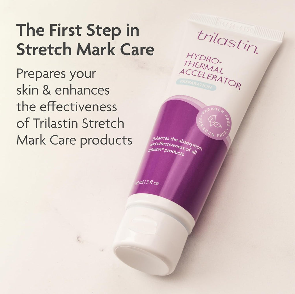 TriLASTIN Hydro-Thermal Accelerator - Moisturizer (3oz / 88ml) | Vitamin-Infused Skin Serum | Pregnancy and Postpartum Skin Care for Stretch Mark Prevention | Hypoallergenic and Paraben-Free Formula