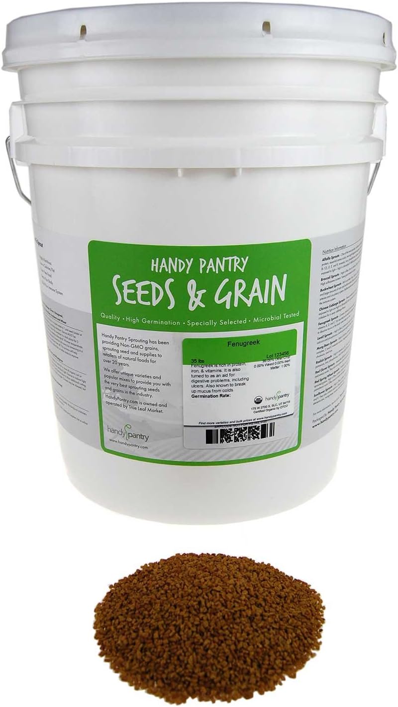 Organic Fenugreek Sprouting Seeds - Seeds for Planting, Hydroponics, Growing Sprouts, Grinding for Spices & More (30 Lb)