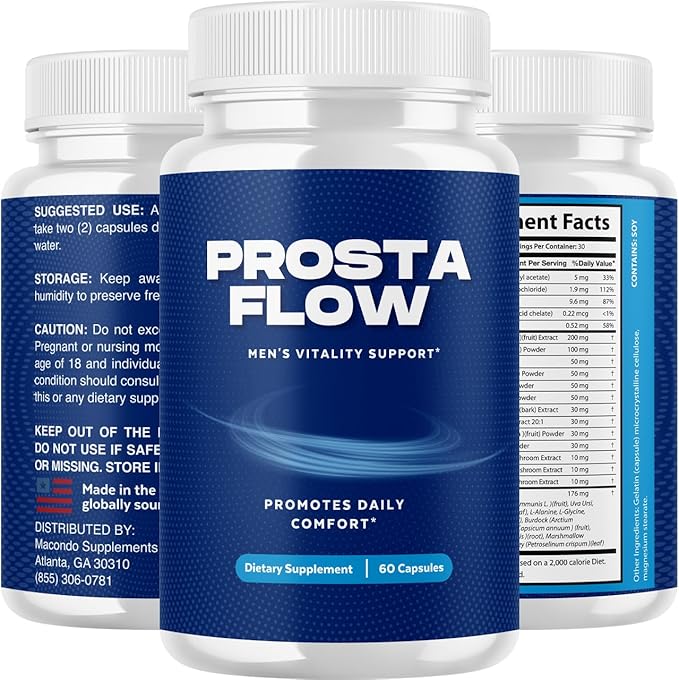 (3 Pack) ProstaFlow Capsules - Official Prosta Flow Prostate Health Supplement Support Pills Natural Ingredients - Maximum Strength, Premium Formula Health & Wellness, 180 Capsules for 3 Months