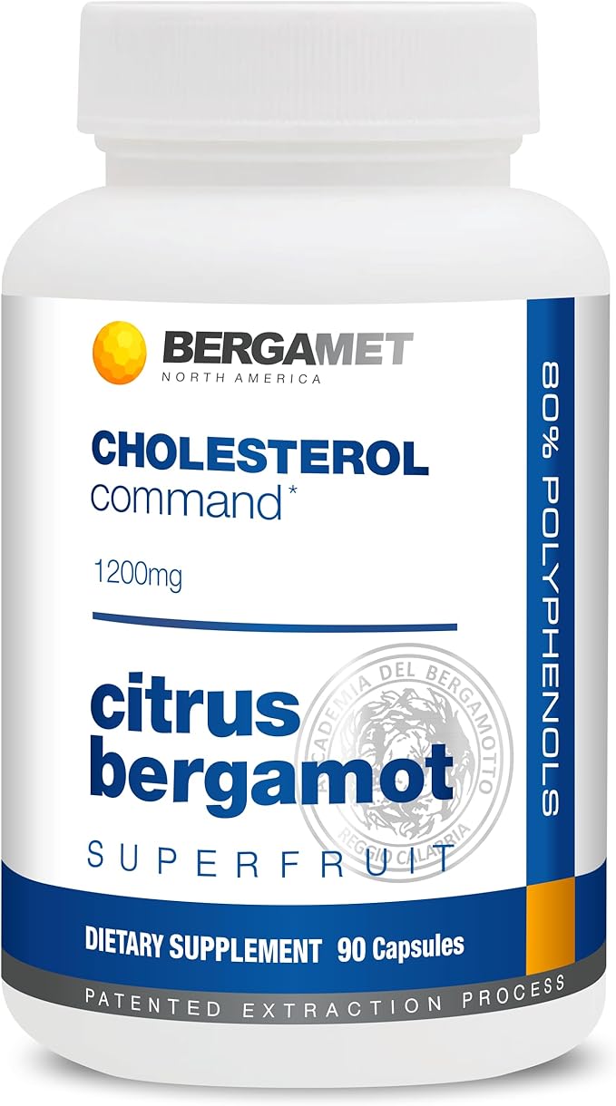 Cholesterol Command, Citrus Bergamot SuperFruit Supplement, 47% Bergamot Polyphenol Fraction (BPF) Patented Formula, Made in The USA, 2 Months, 180 Capsules- 2 Bottles