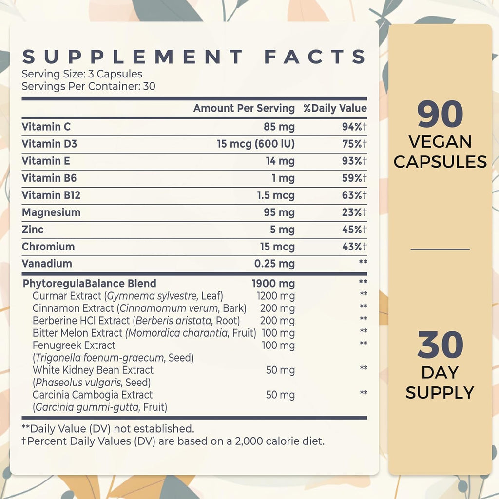 16 in 1 Blxxd Sugr Effective Gymnema Sylvestre Supplement 2100MG | with Berberine, Cinnamon, Bitter Melon | Vitamins, Magnesium & Chromium | 2Pack