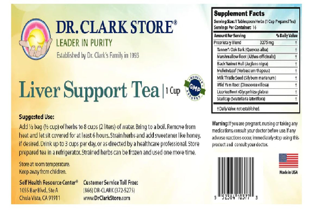 Dr. Clark Store Liver Support Tea – 1 Cup, Supports Liver Detox & Health