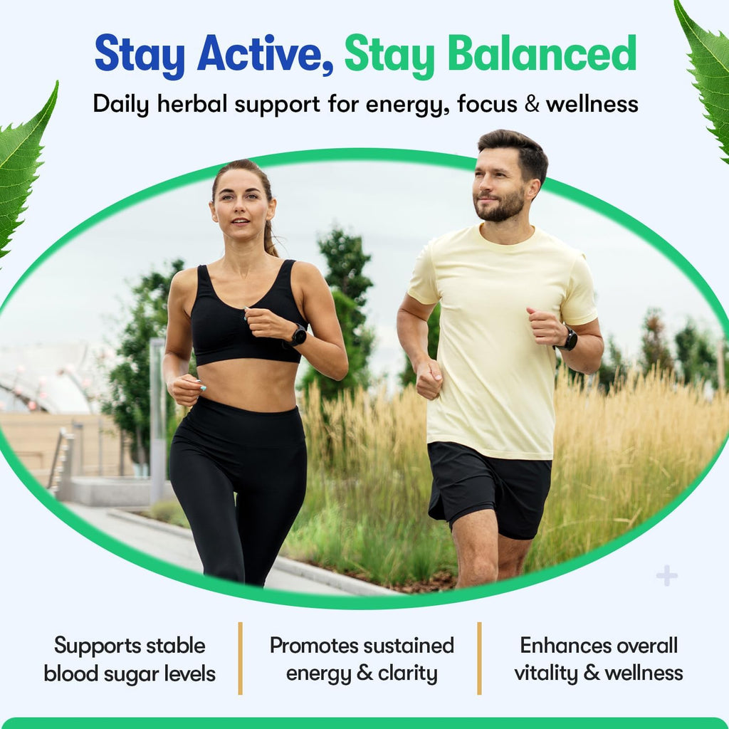 Blood Sugar Support Supplement – 60 Vegan Capsules | Herbal Supplement with Moringa, Cinnamon, Ginger, Neem & Fenugreek | Plant-Based Wellness Supplement - Serving: 2 Capsules/Day