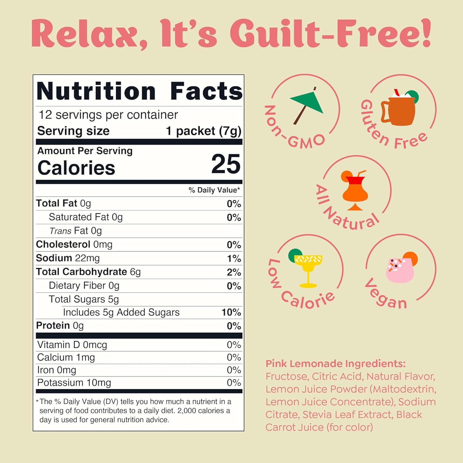 Craftmix Pink Lemonade Mix, 12 Packets, Easy Powder Drink with Real Fruit, Low-Sugar, Vegan, Low-Carb, Non-GMO, Dairy-Free, Gluten-Free, Flavored Water Enhancer, On-the-Go Water Flavoring Packets