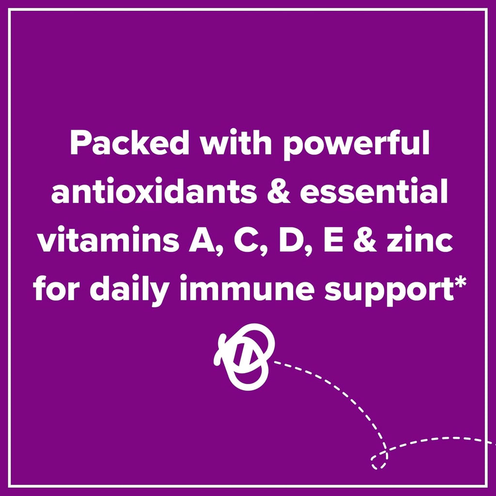 Zarbee’s Elderberry Gummies Daily Immune Support Supplement with Vitamins A C D E & Zinc, Black Elderberry Extract, Natural Berry Flavor, Vegetarian, Gelatin-Free, 60 Count