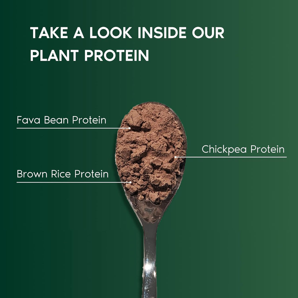 Primal Harvest Vegan Protein Powder for Nutritional Weight Support 20g Plant-Based Protein Per Serving from Fava Beans Chickpeas & Rice Chocolate Flavor 405g Gluten-Free Soy-Free No Added Sugar