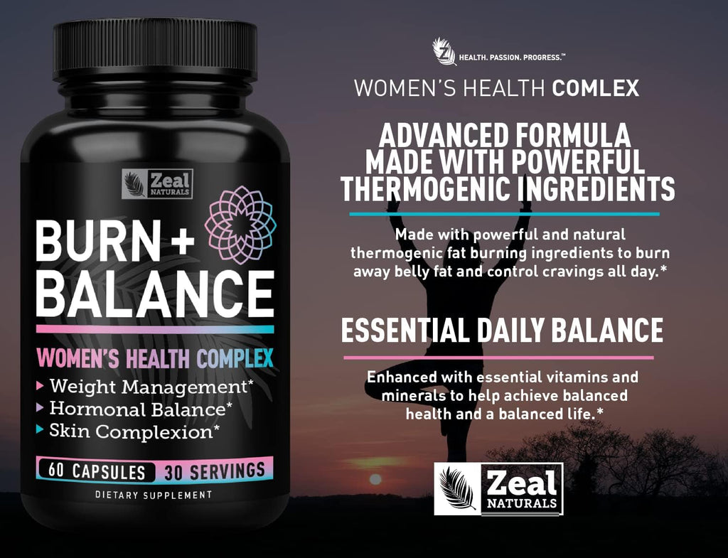 Zeal Naturals Weight Loss Support for Women + Daily Balance Vitamins (Iron, Vitamin D, Setria®, Folate) Premium Diet Support Pills for Women+ Multivitamin and Hormone Support