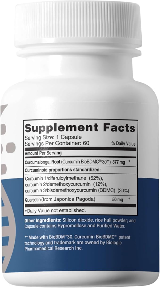 Advanced Bionutritionals Curcumitol-Q® – BioBDMC® Curcumin Supplement - Curcumin I, II & III with Quercetin