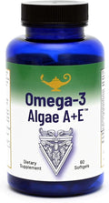 RnA ReSet Omega-3 Algae A+E – Plant-Based DHA & EPA with Vitamins A and E, Fish Oil Alternative (60 Softgels) NSF Certifed
