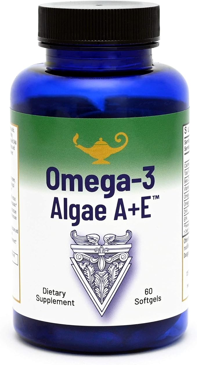 RnA ReSet Omega-3 Algae A+E – Plant-Based DHA & EPA with Vitamins A and E, Fish Oil Alternative (60 Softgels) NSF Certifed