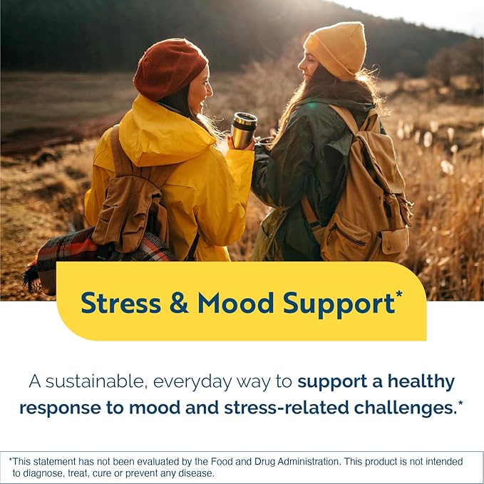 Researched Nutritionals AnxiaEase - Stress, Cortisol Management & Mood Support Supplement - Botanicals, Vitamin B6, Magnesium & 'Psychobiotic' Probiotic Strains (120 Capsules)