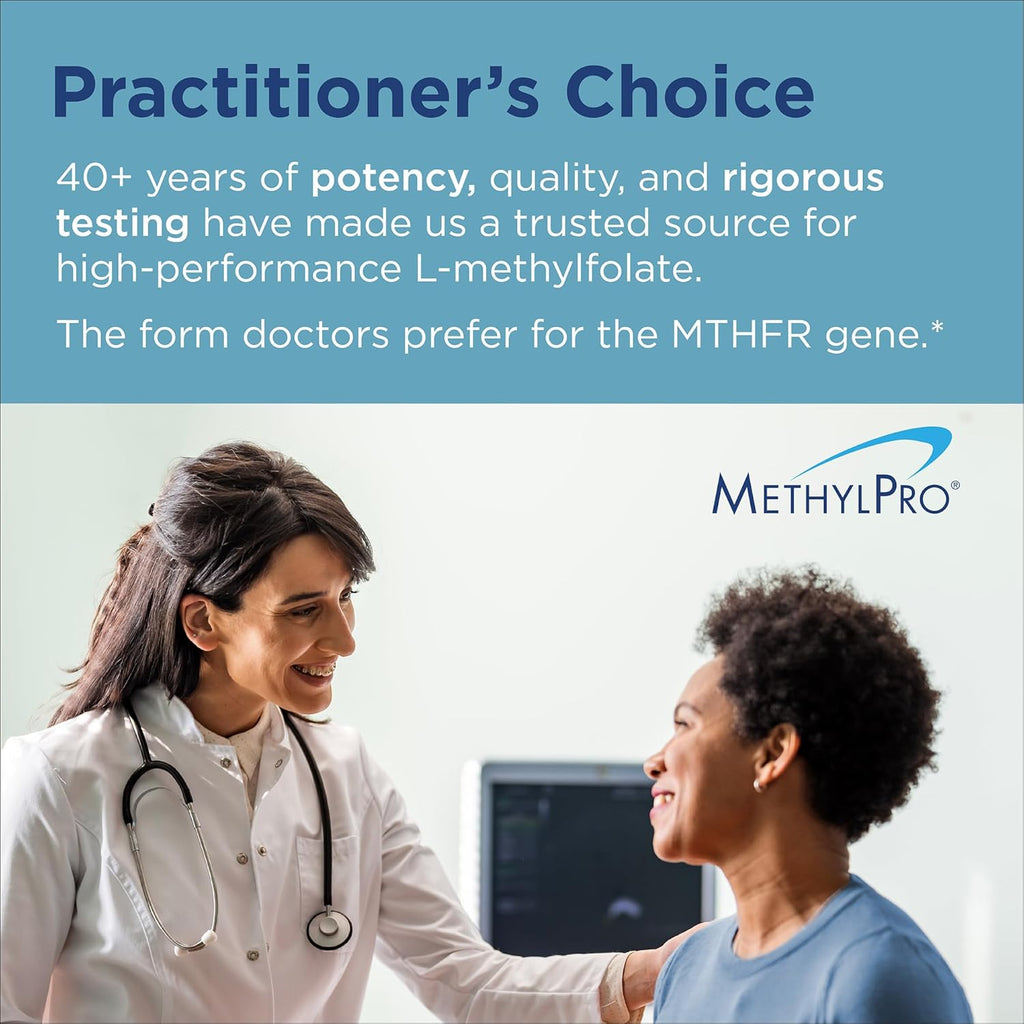 MethylPro L-Methylfolate 15 mg - L Methyl Folate, Methylfolate Supplement for Women & Men, Methylated Vitamin B9 (5-MTHF) for Brain Health, Focus, Calm - 30 Capsules (Pack of 1)