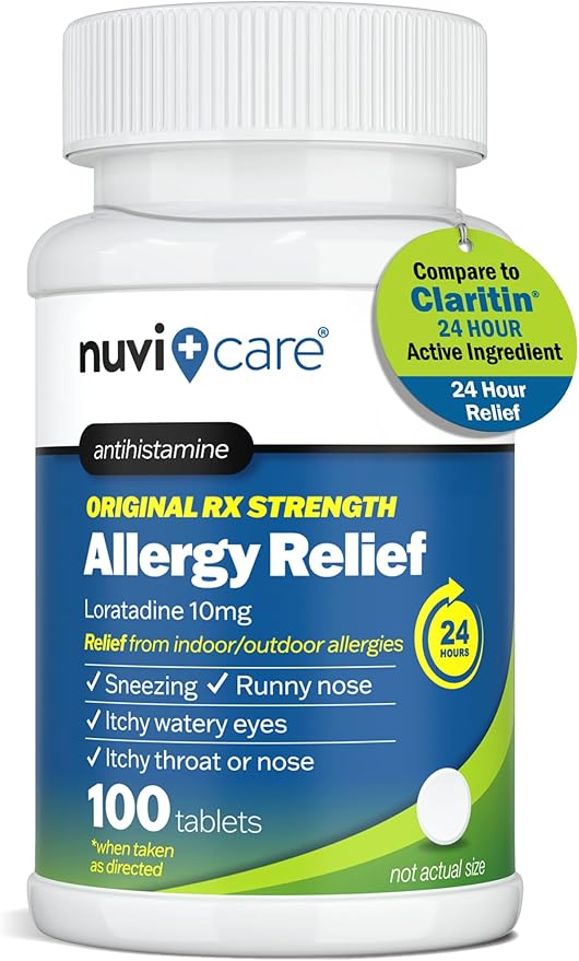 24-Hour Nondrowsy Allergy Relief Tablets – Loratadine 10mg – Generic – Daily Allergy Medicine Non Drowsy Antihistamine for Adults and Kids Age 6 & Older (100 Count)