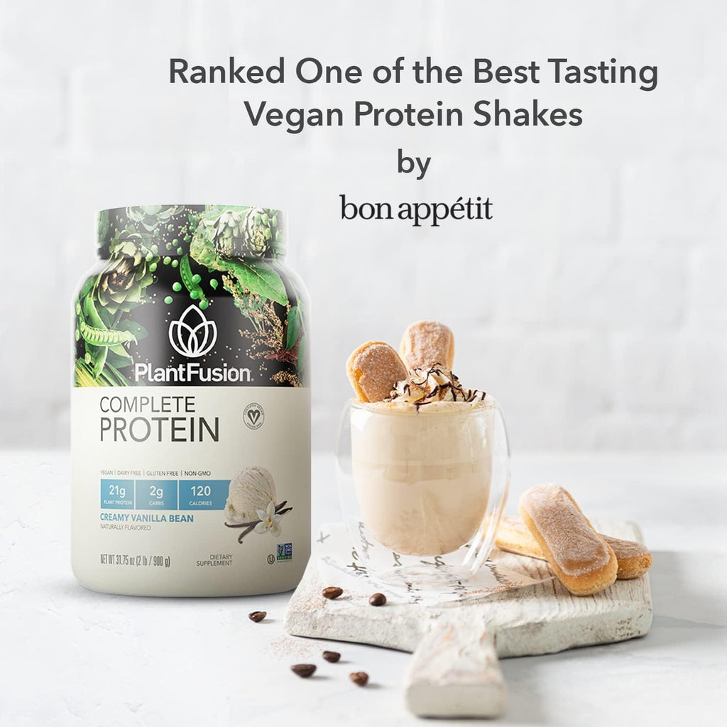 PlantFusion Complete Vegan Protein Powder Sample Packets - Plant Based Protein Powder Packets to-Go with BCAAs and Pea Protein - Keto, Gluten Free, Non-Dairy, No Sugar (Vanilla Pack of 4)