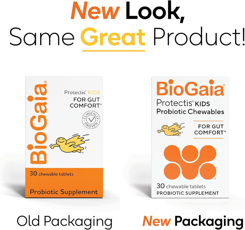 BioGaia Kids Probiotic Chewables | Promote Regularity | Ease Occasional Tummy Troubles | Ages 3+ | Allergen, Dairy, Soy & Gluten Free | Backed by 30 Years of Probiotic Research | 90 Day Supply