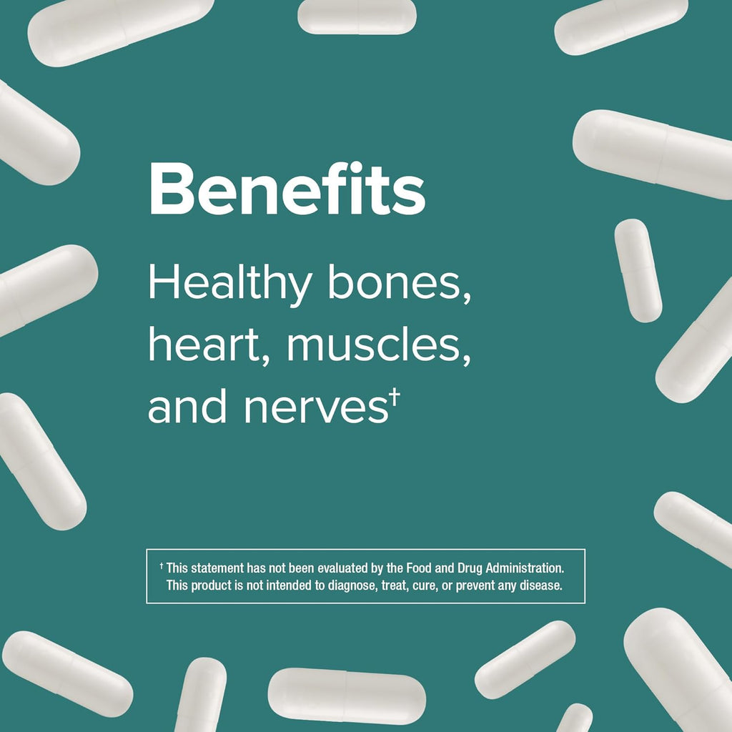Webber Naturals Magnesium Citrate, 150 mg Per Capsule, 250 Capsules, High Absorption, Helps Support Bones, Teeth and Proper Muscle & Heart Function, Gluten & Dairy Free