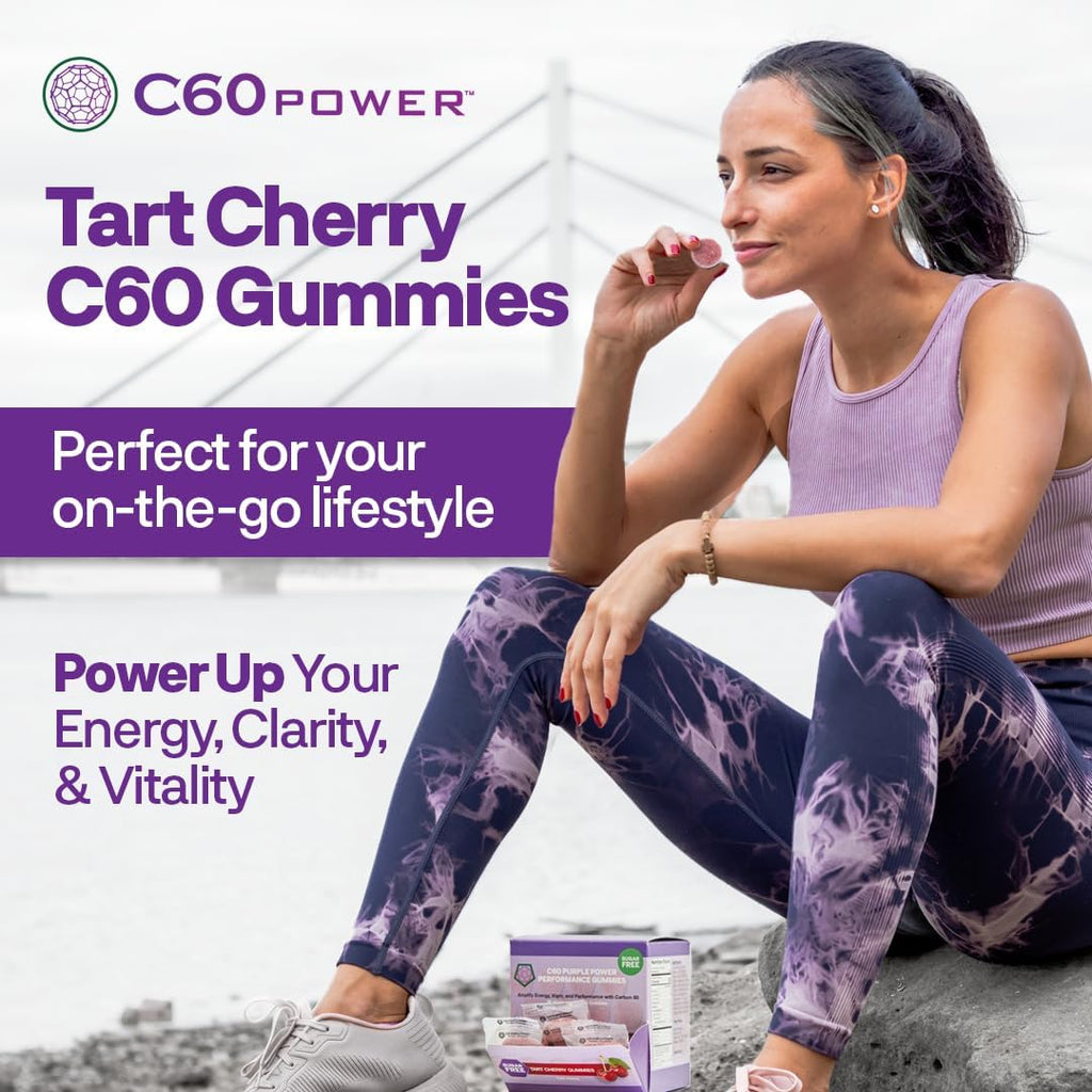 C60 Power C60 Gummies - Natural Wellness Support for Men & Women, 99.99% Pure Sublimated Carbon Fullerenes, Promotes Energy, Mental Clarity, & Stamina - 30 Count
