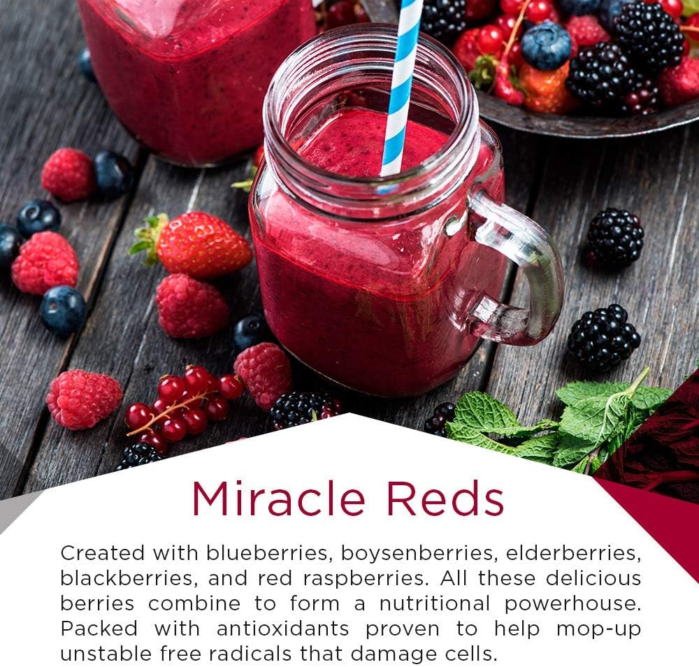 MacroLife Naturals Miracle Reds Superfood Supplement Powder Antioxidants Polyphenols Enzymes Probiotics - Raw Non-GMO Organic Vegan Gluten & Dairy Free (30 Servings)