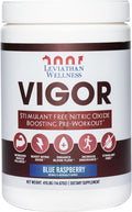 Vigor - Stimulant-Free Nitric Oxide Pre-Workout Powder | L-Citrulline (5000mg), Malic Acid (2000mg), GlycerPump (1500mg)| Blue Raspberry| 30 Servings, 13.86g Each | Made in The USA