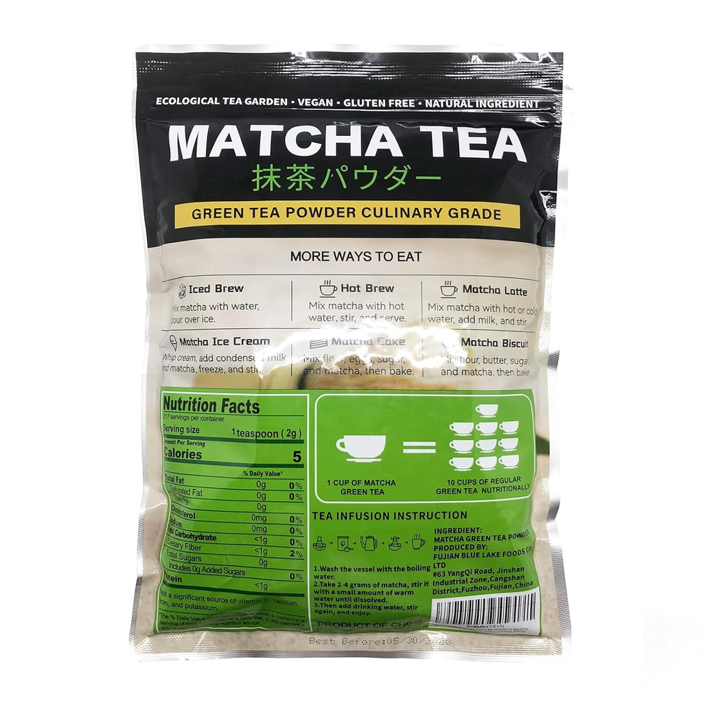 TIAN HU SHAN Matcha Green Tea Powder 15.3oz/434g, Starter Matcha Culinary For Lattes, Cooking, Baking